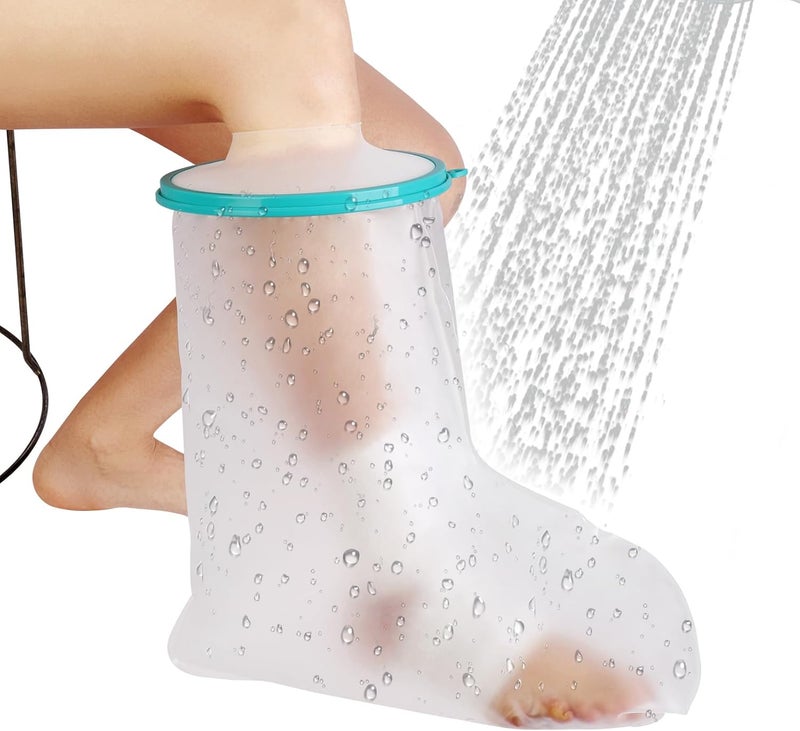 CIVJET Cast Covers for Shower Foot Soft Green Adult, Waterproof Cast Cover/Bag, Cast Protector for Shower Arm Post Surgery, Shower Sleeve for Arm Cast Showering/Swimming - Image 1